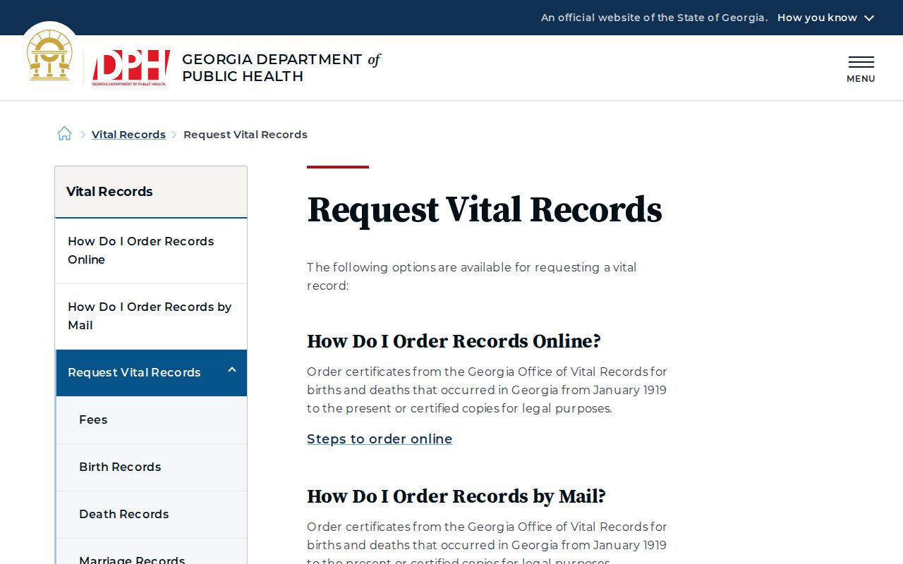 Lawrenceville people search using Georgia vital record requests